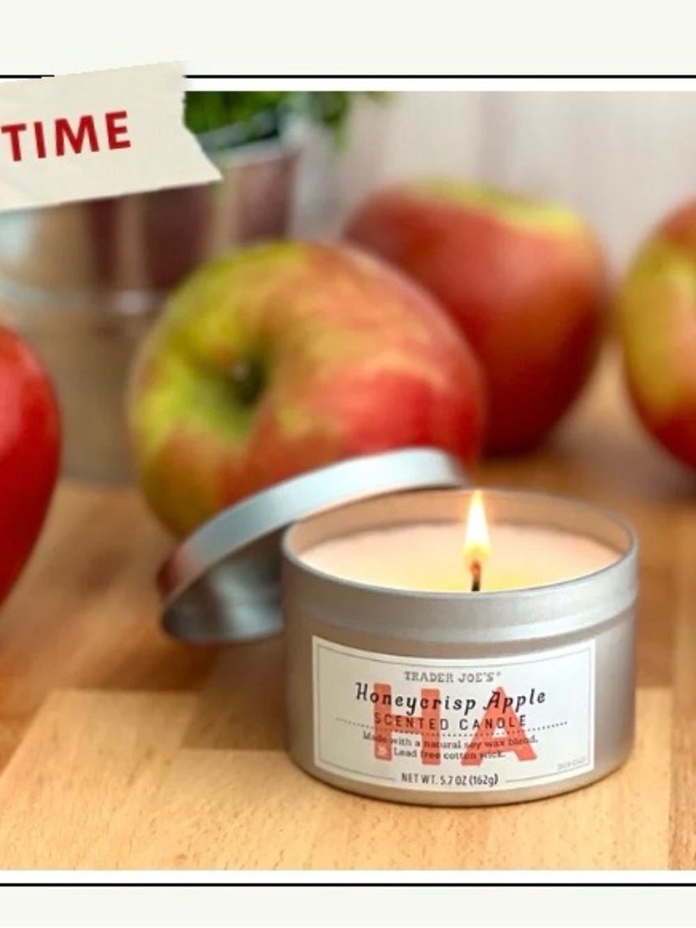Trader Joe’s Honeycrisp Apple Scented Soy Candle Smells Incredible - Great Gift - Picture 3 of 4